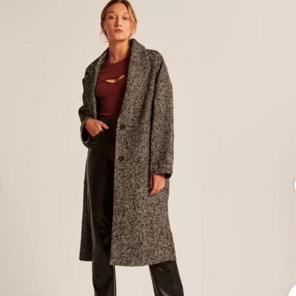 Abercrombie Slouchy Textured Dad Coat
